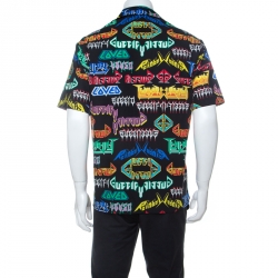 Gucci Multicolor Punk Graphic Print Cotton Short Sleeve Sport Shirt M