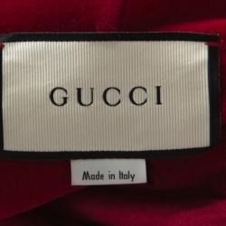 Pre Owned Gucci Red Velvet Dragon Appliqué Hoodie L