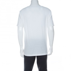 Gucci White Cotton Washed Out Logo Print T-Shirt M
