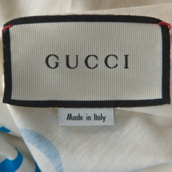 Gucci Cream Paramount Logo Print Cotton T-Shirt M