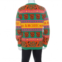 Gucci Multicolor Wool Tiger Snake Striped Jumper S