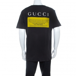 Gucci Charcoal Grey Cotton Worn In Effect Black Cat T-shirt L