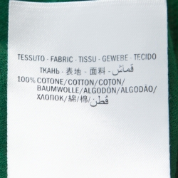 Gucci Green Baby Logo Print Cotton Distressed Detail T-Shirt M
