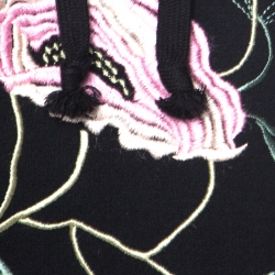 Gucci Black Cotton Floral Embroidered Hoodie L