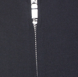 Gucci Navy Blue Cotton Blend Embroidery Detail Front Zip Track Jacket L