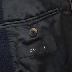 Gucci Navy Blue Wool Knit Regular Fit Blazer M