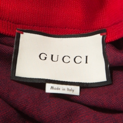 Gucci Navy Blue Monogram Pattern Cotton Contrast Trim Track Jacket M