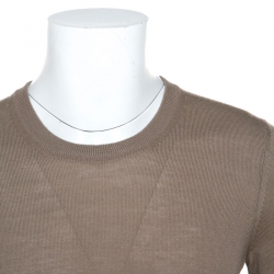 Gucci Beige Wool Knit Long Sleeve Sweater S