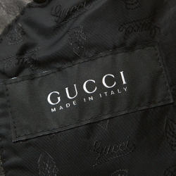 Gucci Black Leather Blazer XL