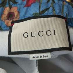 Gucci Blue Floral Printed Jersey Drawstring Waist Track Pants XL