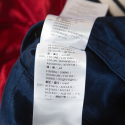 Gucci Blue and Red Satin Striped Trim Reversible Bomber Jacket XXL