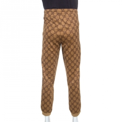 Gucci Brown GG Printed Technical Jersey Track Pants L