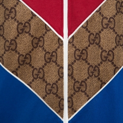 Gucci Brown GG Supreme Web Jersey Zip Front Jacket M
