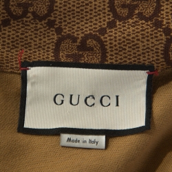 Gucci Brown GG Supreme Web Jersey Zip Front Jacket M
