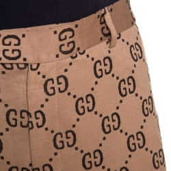 Gucci Beige Logo Monogram Patterned Jersey Trousers XXL