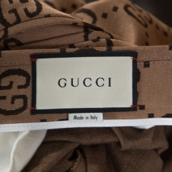 Gucci Beige Logo Monogram Patterned Jersey Trousers XXL