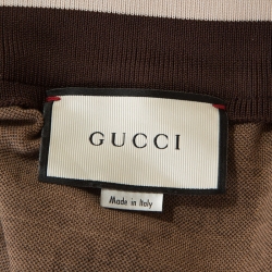 Gucci Beige Logo Monogram Jersey Striped Trim Track Jacket XXL
