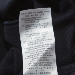 Gucci Navy Blue Stretch Cotton Embroidered Patch Detail Polo T-Shirt L