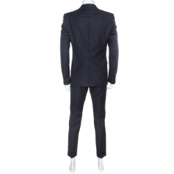 Gucci Navy Blue Striped Wool Tailored Suit M