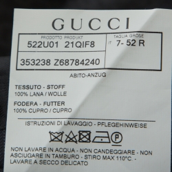 Gucci Navy Blue Striped Wool Tailored Suit M