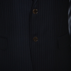 Gucci Navy Blue Striped Wool Tailored Suit M