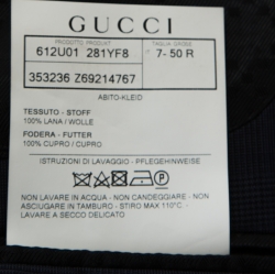 Gucci Blue Glen Check Wool Tailored Suit L
