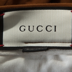 Gucci Brown Stretch Cotton Web Detail Riding Trousers L