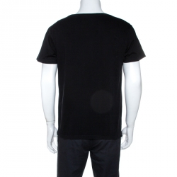 Gucci Black Metal Logo Print Cotton Oversized T-Shirt XS