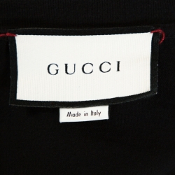 Gucci Black Metal Logo Print Cotton Oversized T-Shirt XS