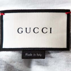 Gucci White Tiger Print Cotton Crew Neck T-Shirt M