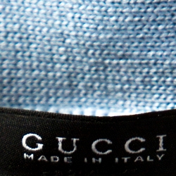 Gucci Light Blue Silk Blend Knit Button Front Cardigan XL