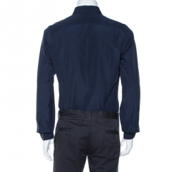 Gucci Midnight Blue Cotton Long Sleeve Classic Fit Shirt XL