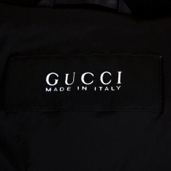 Gucci Black Web Detail Zip Front Bomber Jacket XL