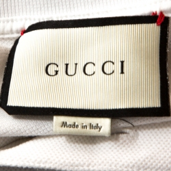 Gucci White Snake Embroidered Cotton Pique Polo T-Shirt L
