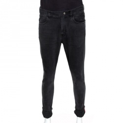 Gucci Dark Grey Denim Web Trim Hem Detail Slim Fit Jeans M