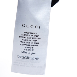 مملوكة مسبقًا Gucci Ink Blue Wool Web Stripe Detail V Neck Sweater S