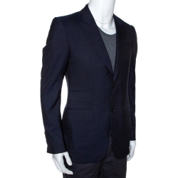 Gucci Midnight Blue Wool Double Button Tailored Blazer S