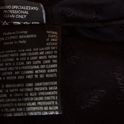 Pre Owned Gucci Brown Metallic Print Leather Detachable Sleeve Biker Jacket S