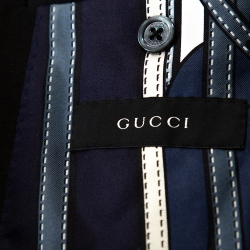 Gucci Black Cotton Lino Blend Two Buttoned Jacket M