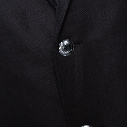 Gucci Black Cotton Lino Blend Two Buttoned Jacket M