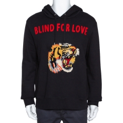 Oprør mistænksom skadedyr Gucci Black Knit Blind for Love Tiger Patch Hoodie L Gucci | TLC