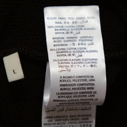 Pre Owned هودي غوتشي رقعة بلايند فور لوف تايغر تريكو أسود L