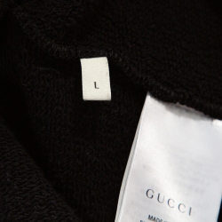 Pre Owned هودي غوتشي رقعة بلايند فور لوف تايغر تريكو أسود L