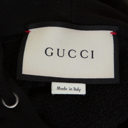 Pre Owned هودي غوتشي رقعة بلايند فور لوف تايغر تريكو أسود L