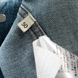 Pre Owned Gucci Light Blue Embroidered Denim Jacket L