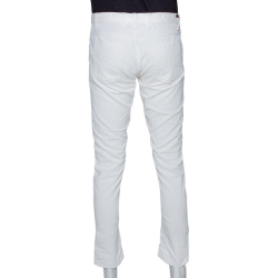 Pre Owned Gucci White Cotton Corduroy Tapered Trousers M