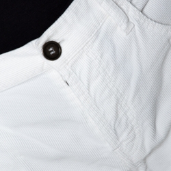Pre Owned Gucci White Cotton Corduroy Tapered Trousers M