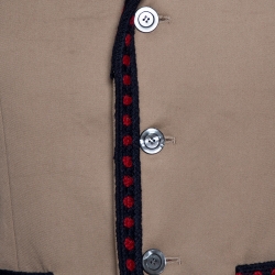 Gucci Beige Cotton Crochet Trim Three Buttoned Jacket M