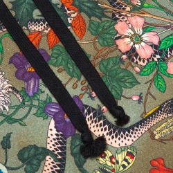 مملوكة مسبقًا سويتر بهودي غوتشي مطبوع ثعبان مورد قطن نمط بقع أخضر زيتوني مقاس كبير (لارج)