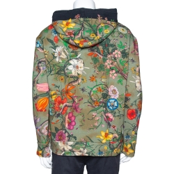 مملوكة مسبقًا سويتر بهودي غوتشي مطبوع ثعبان مورد قطن نمط بقع أخضر زيتوني مقاس كبير (لارج)